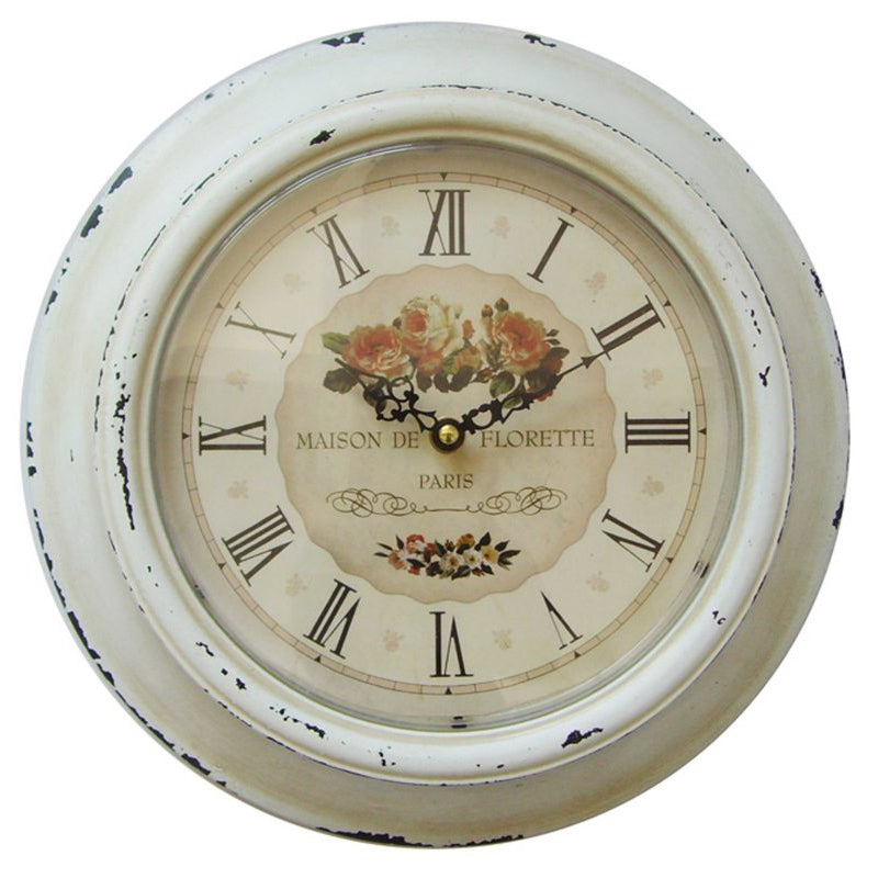 Iron clock Paris 32 cm Isabelle Rose