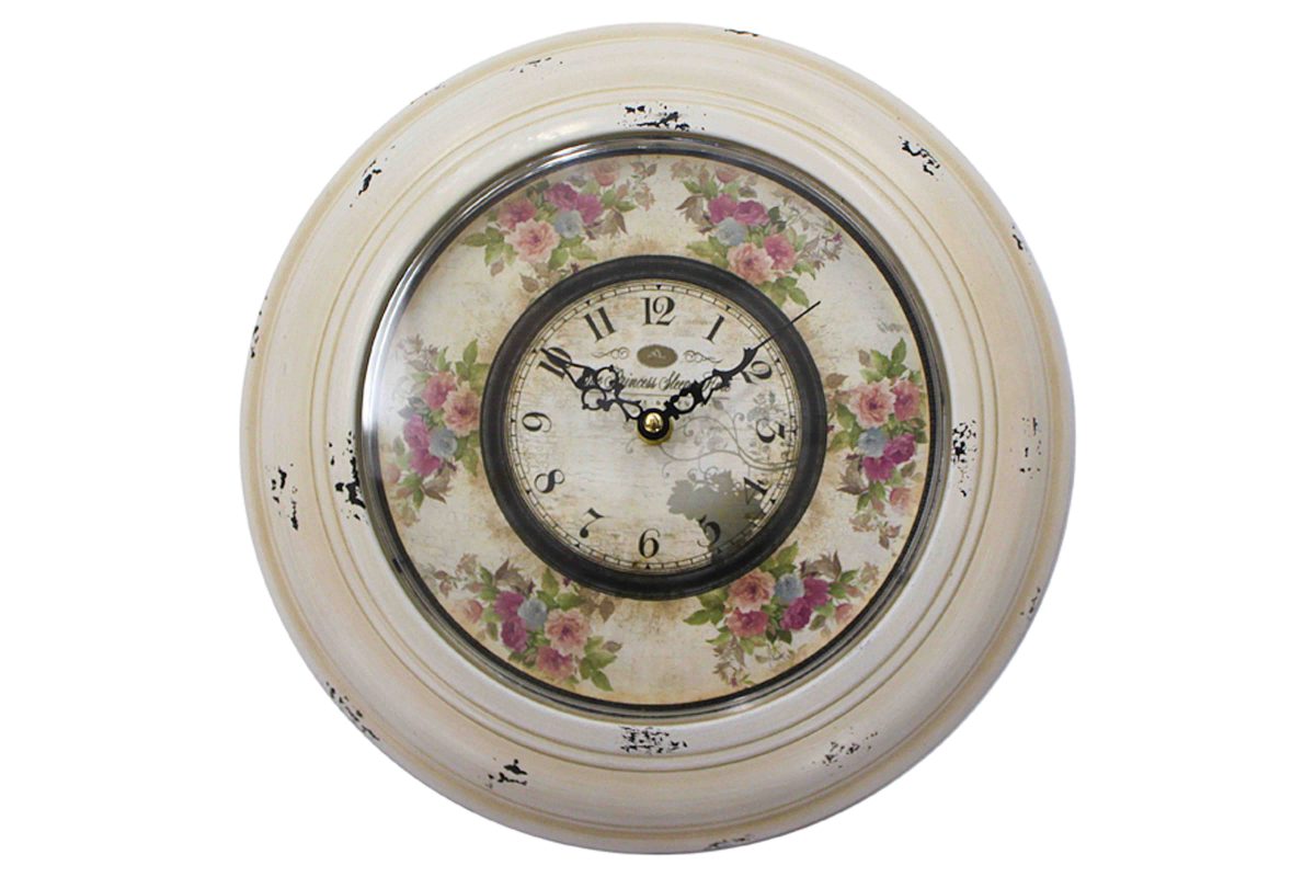 Iron clock Flowers 32 cm Isabelle Rose