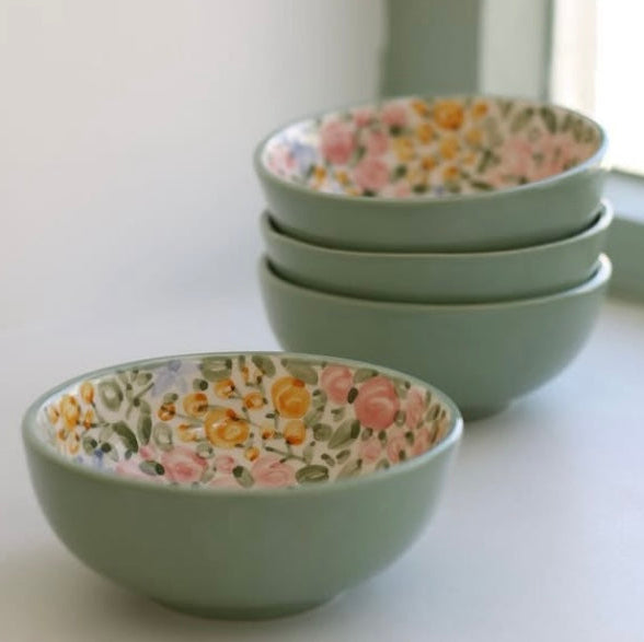 Hand Painted Ceramic Bowl (green)