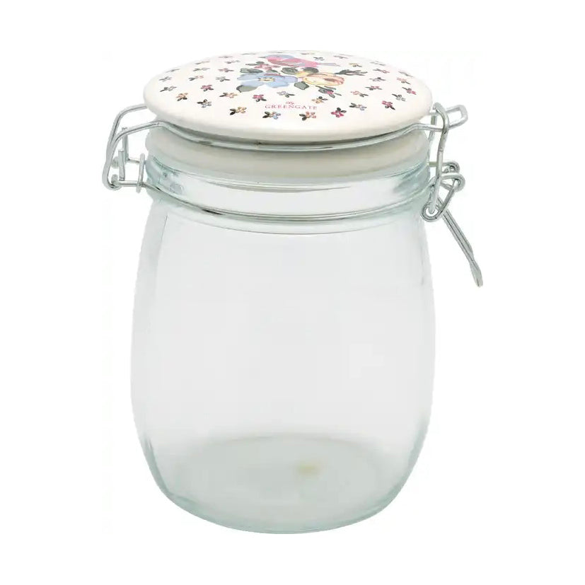 GreenGate Glass Storage Jar Ellie White 0,75 Liter