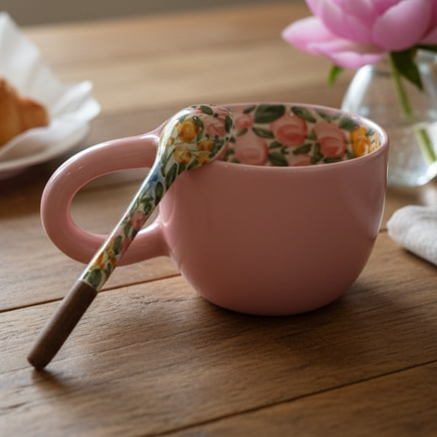 Hand Painted Ceramic Cup Pink