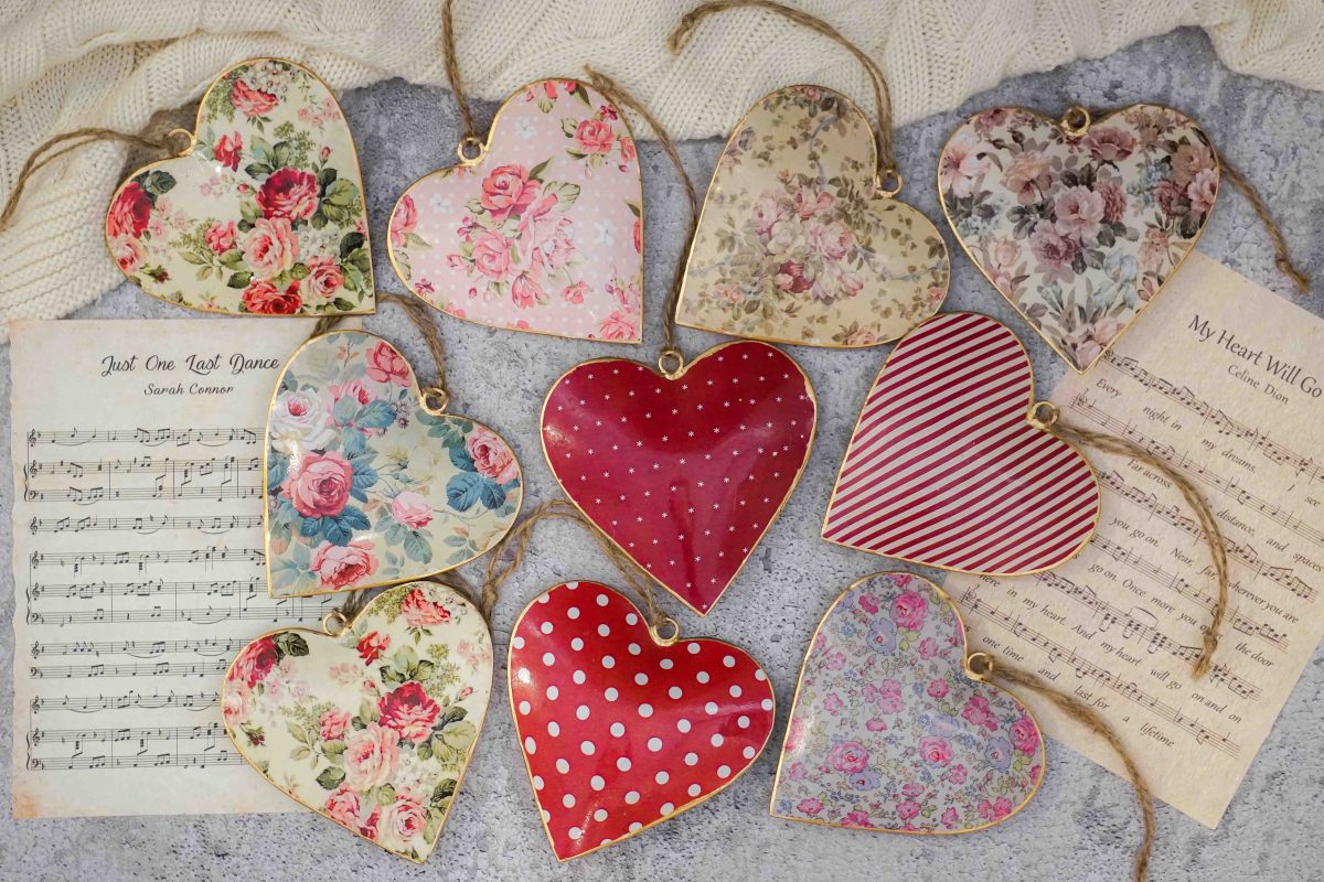 Hanging metal heart Roses 10 cm Isabelle Rose