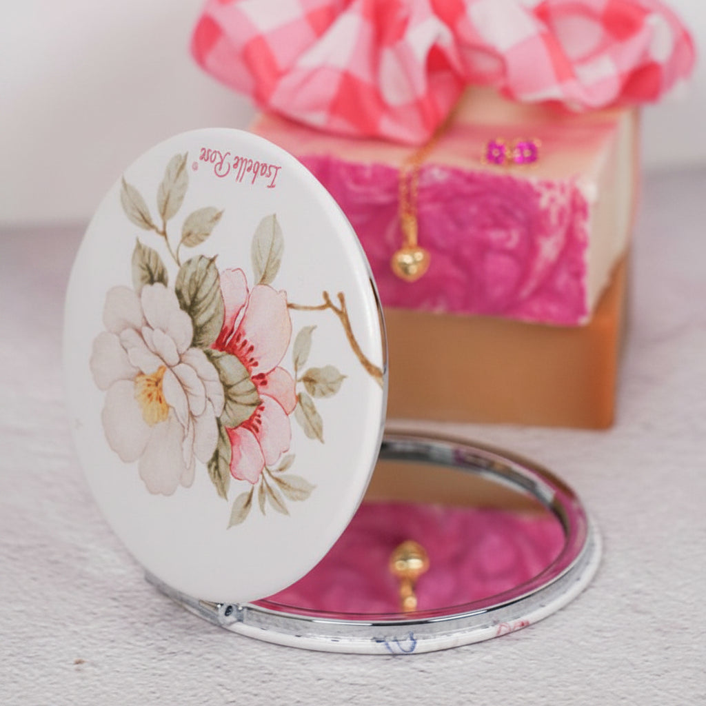 Pocket mirror English Garden 8 cm Isabelle Rose