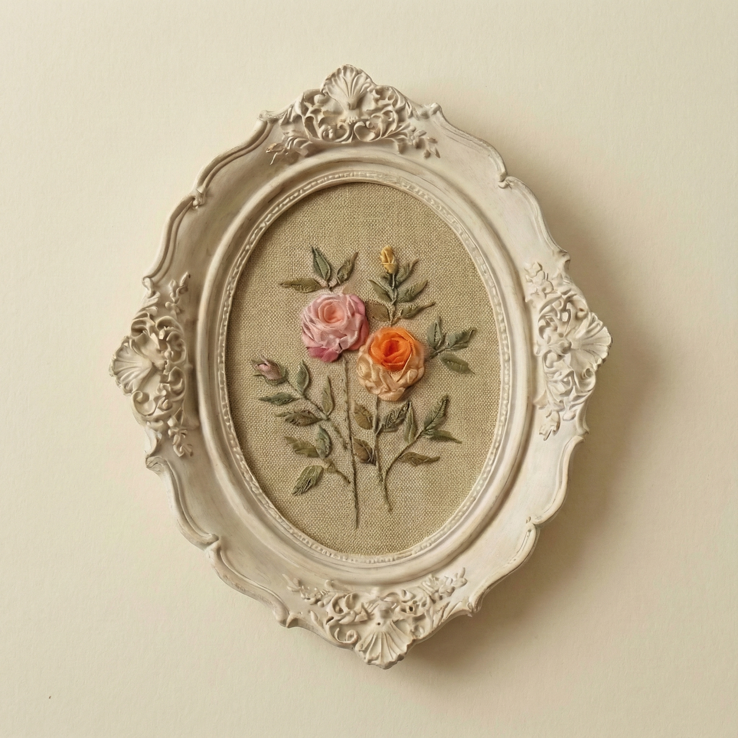 Hand embroidered Plasterboard panel