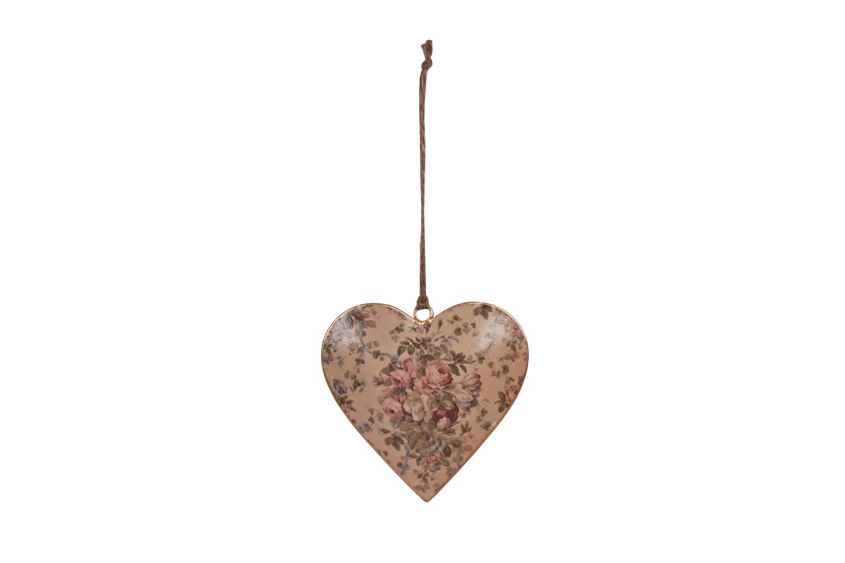 Hanging metal heart Roses 10 cm Isabelle Rose