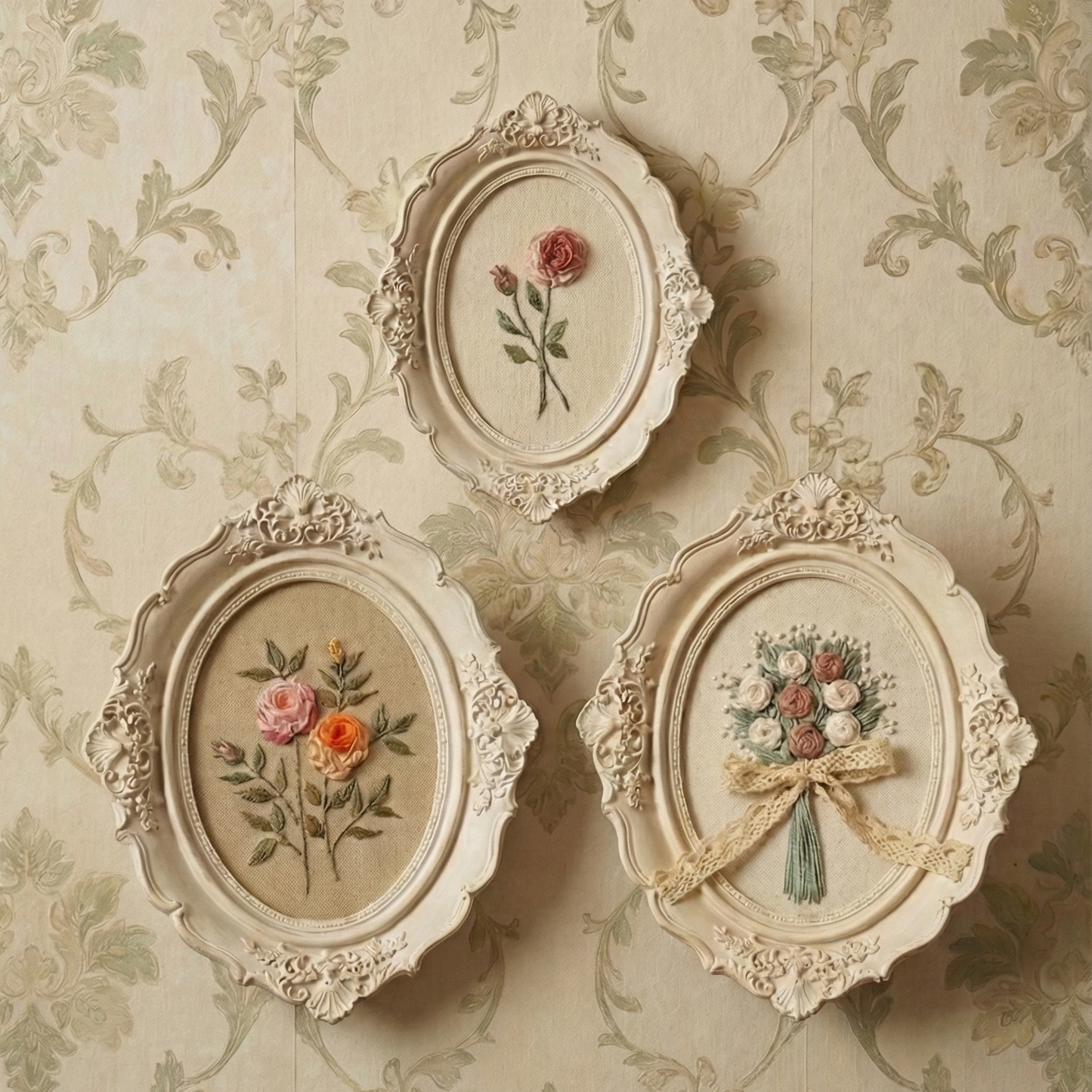 Hand embroidered Plasterboard panel
