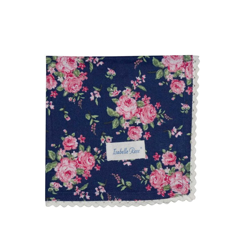Napkin with lace Bella blue 40×40 cm Isabelle Rose