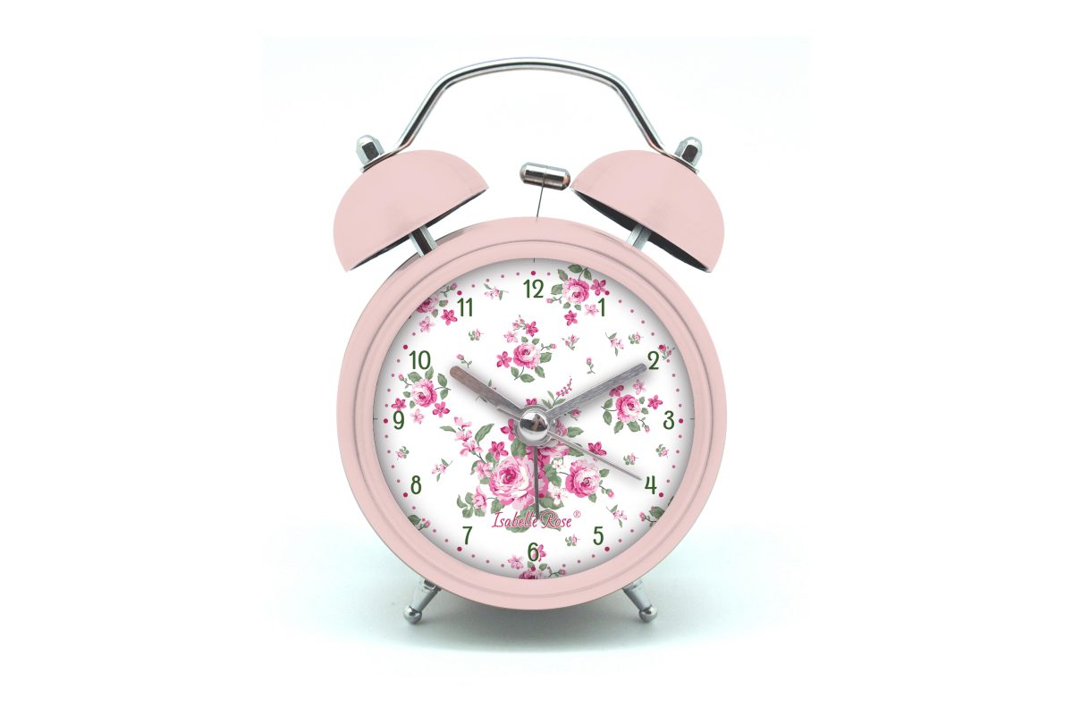 Retro alarm clock Bella roses 12×9 cm Isabelle Rose