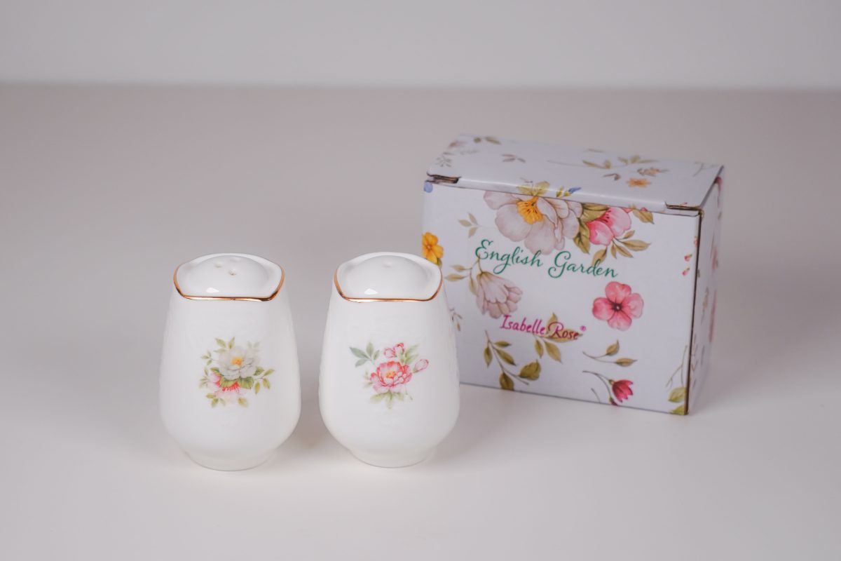 Salt and pepper holder/set English garden Isabelle Rose