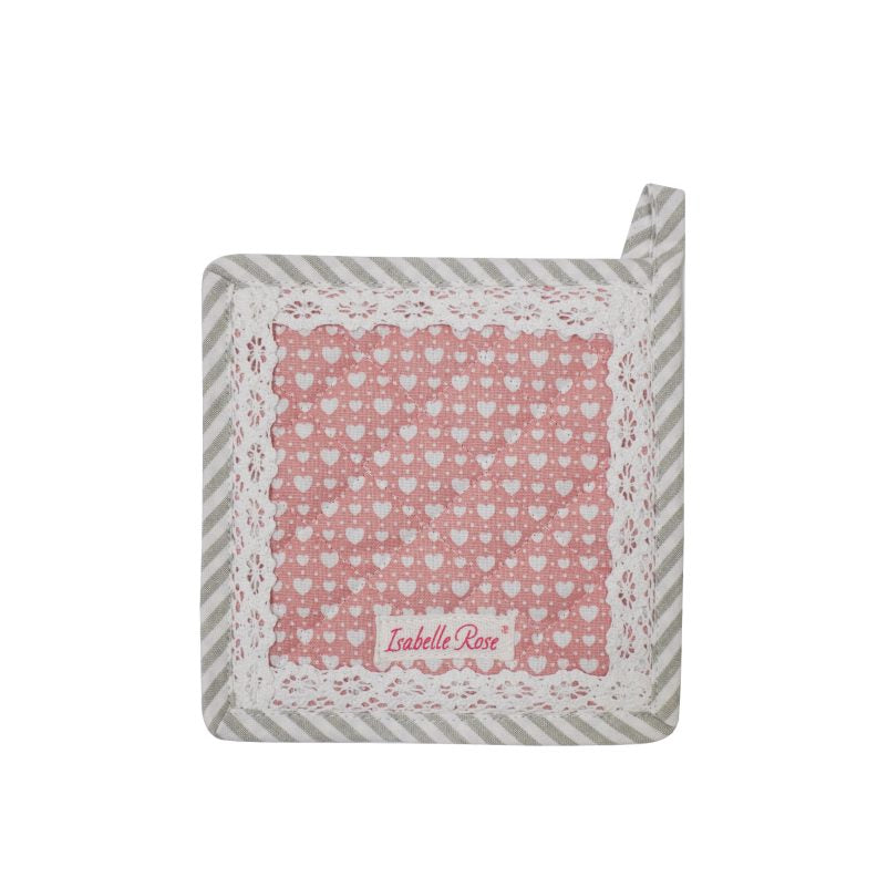 Pink pot holder LOVE 20×20 cm Isabelle Rose