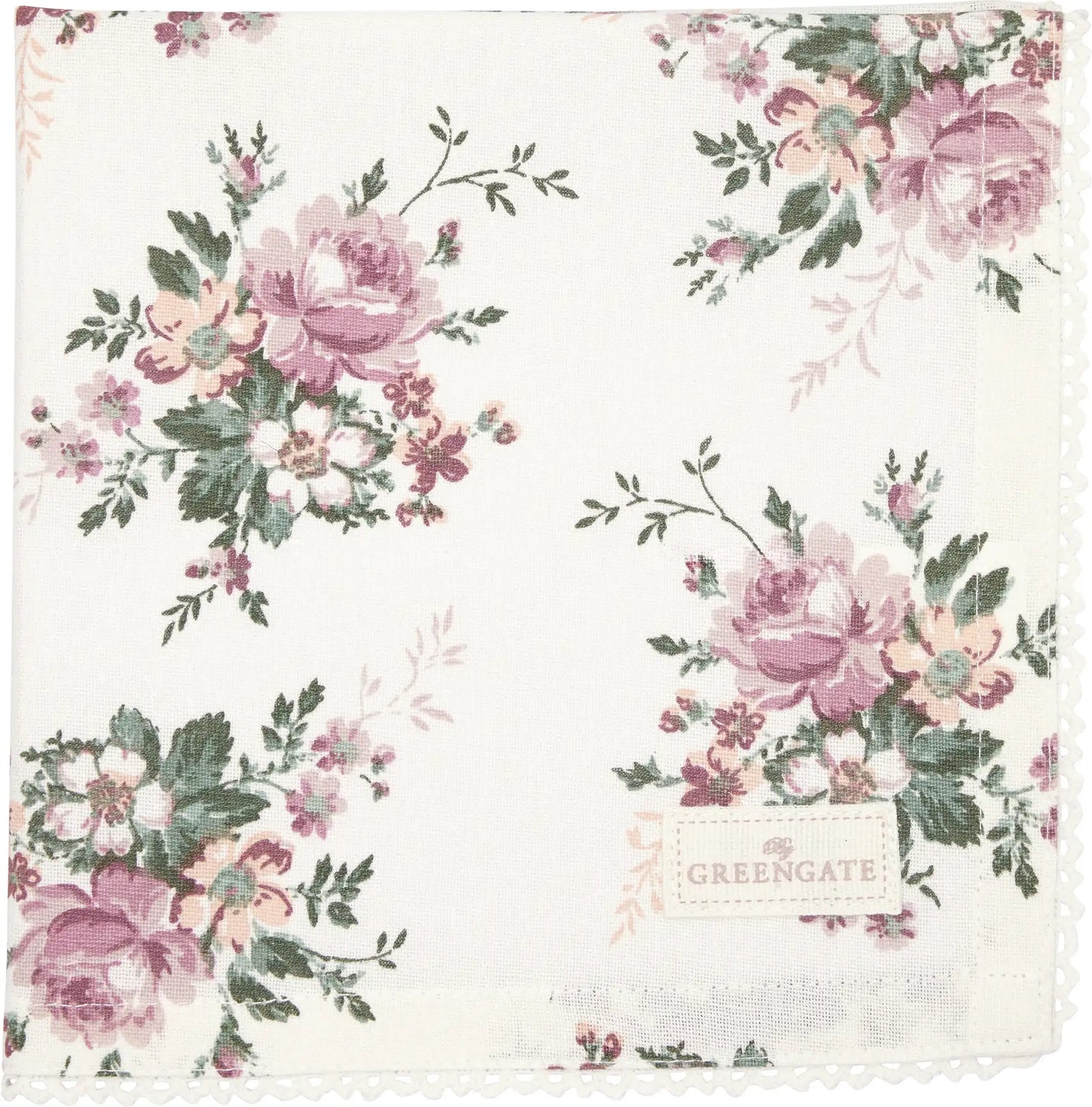 GreenGate Cloth Napkin with Lace Marie Peach