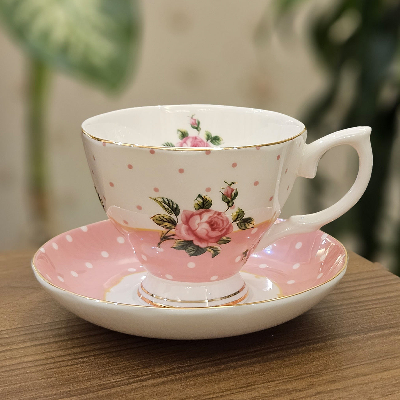 Cup with saucer | polka rose