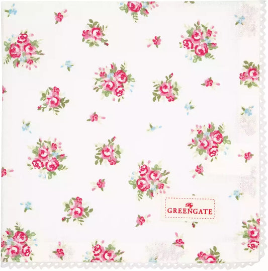 GreenGate Cloth Napkin with Lace Abigail White