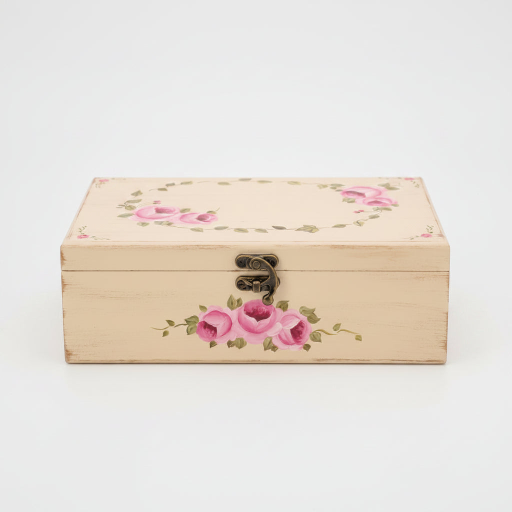 Hand-Painted Wooden Cutlery Box