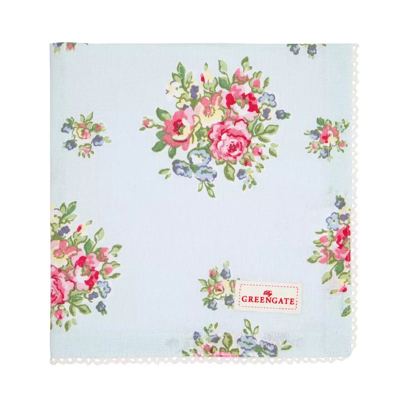 GreenGate Cloth Napkin with Lace Franka Pale Blue