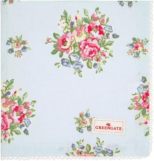 GreenGate Cloth Napkin with Lace Franka Pale Blue