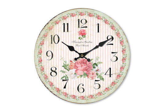 Wooden clock Kensington garden 29 cm Isabelle Rose