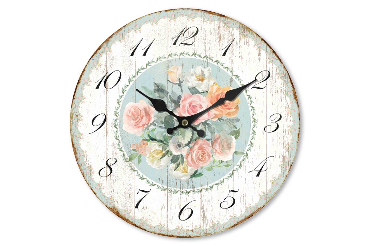 Wooden clock Pastel life 29 cm Isabelle Rose