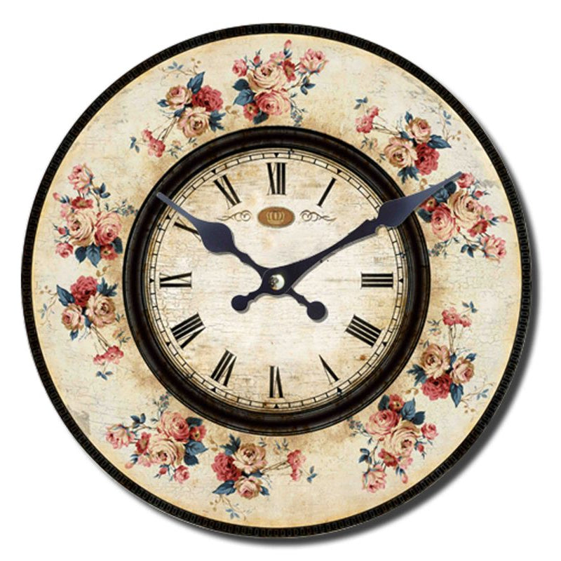 Wooden clock Wild flowers 29 cm Isabelle Rose