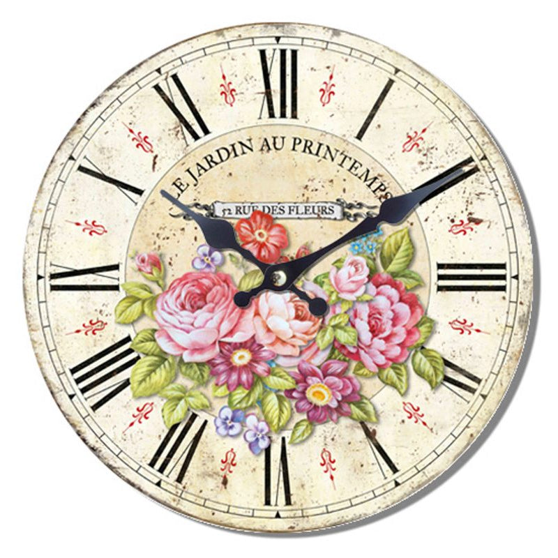 Wooden clock Timeless spring 29 cm Isabelle Rose