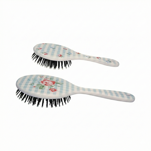 GreenGate Hair Brush Round Henrietta Pale Blue Set of 2