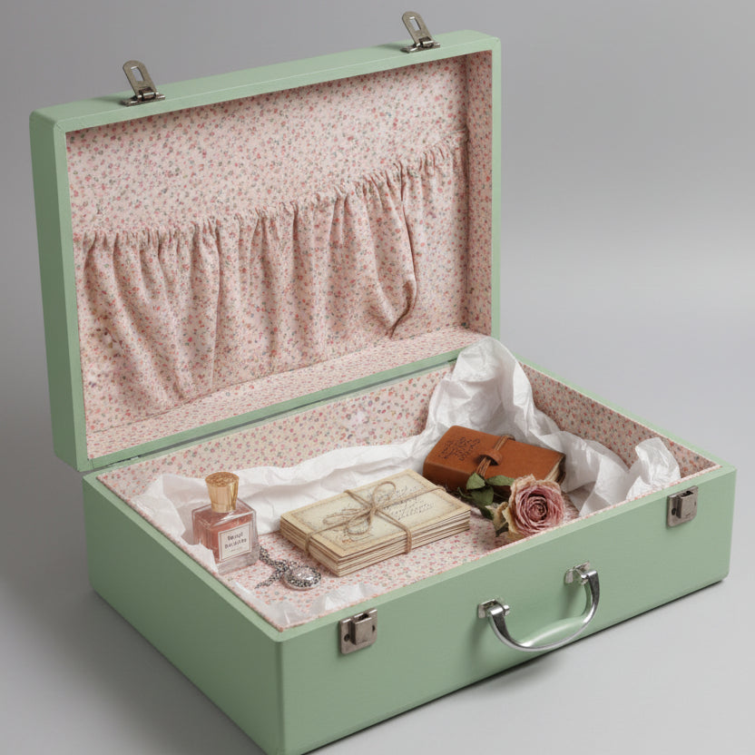 Khuzama Floral Wooden Box Green