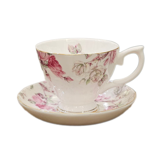 Cup with saucer | pink rose