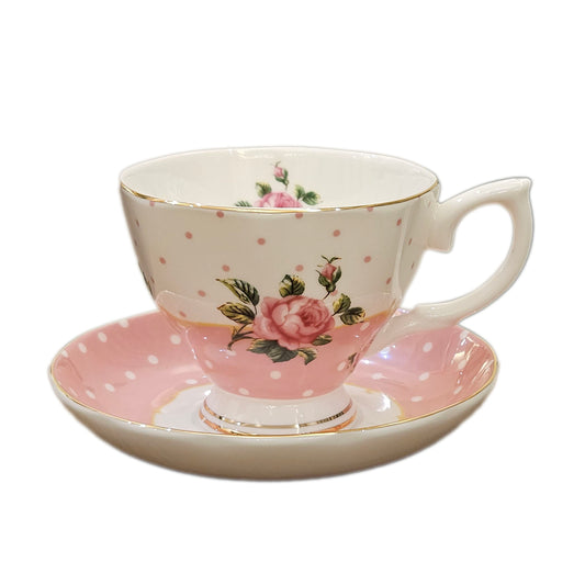 Cup with saucer | polka rose