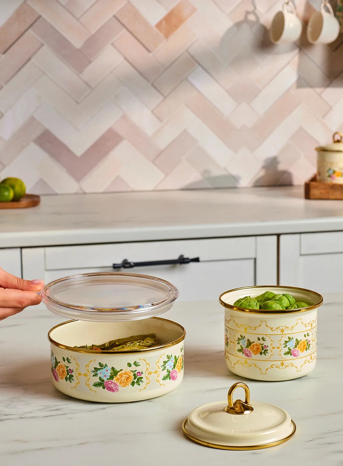 Karaca Viyan 7 Piece Enamel Storage Container and Spice Set with Cookware