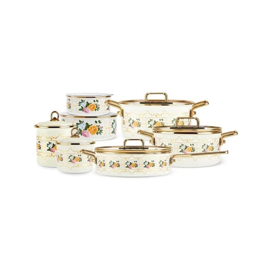 Karaca Viyan 7 Piece Enamel Storage Container and Spice Set with Cookware