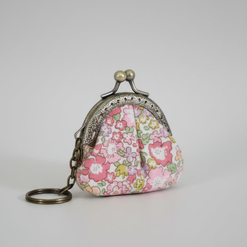Handmade Floral Fabric Keychain Mini Purse