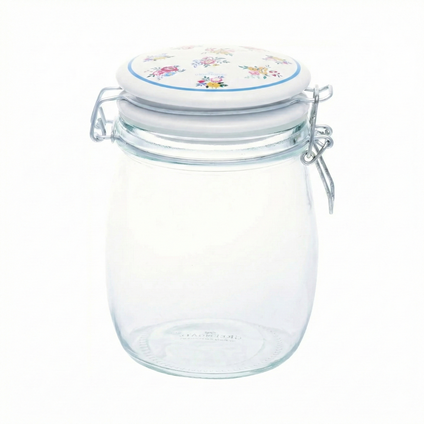 GreenGate Glass Storage Jar Elena Petit White 0.75 Litre