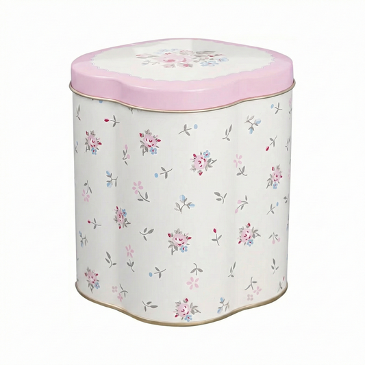GreenGate Tin Box Round Junia White Small