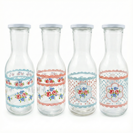 Blue Water Floral Bottle