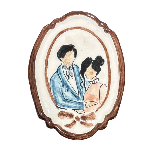 handmade porcelain wedding magnet 9 cm
