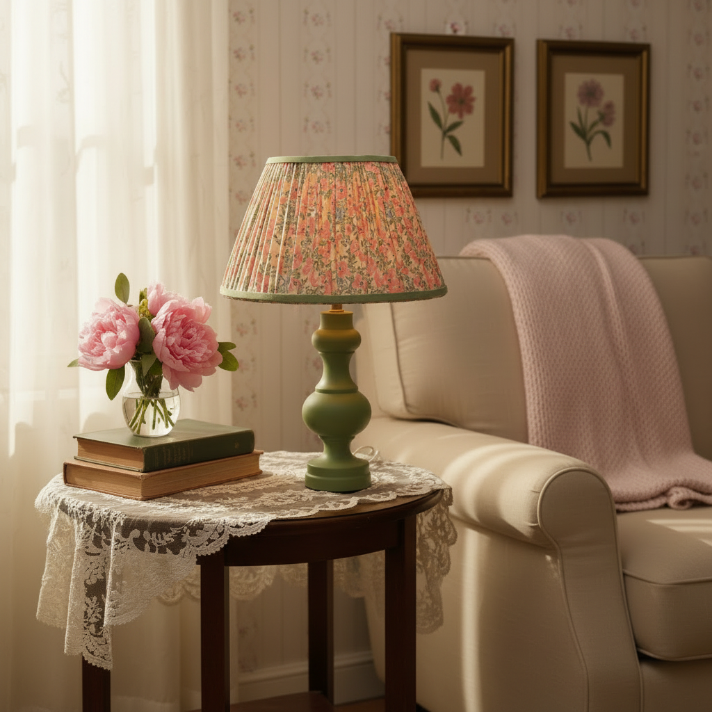 Green Floral Lampshade