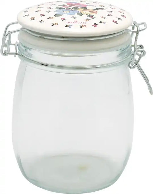 GreenGate Glass Storage Jar Ellie White 0,75 Liter