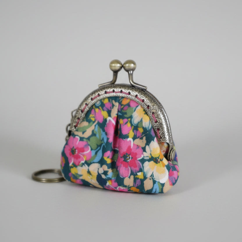 Handmade Floral Fabric Keychain Mini Purse