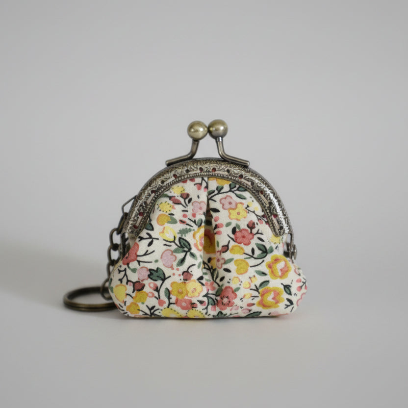 Handmade Floral Fabric Keychain Mini Purse