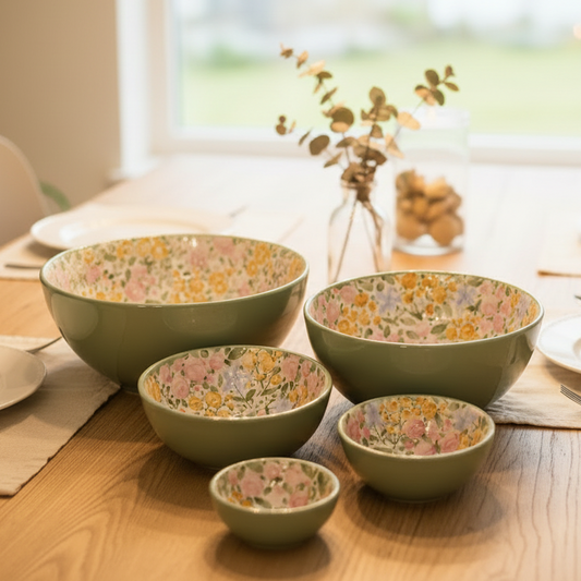 Hand Painted Ceramic Bowl (green)