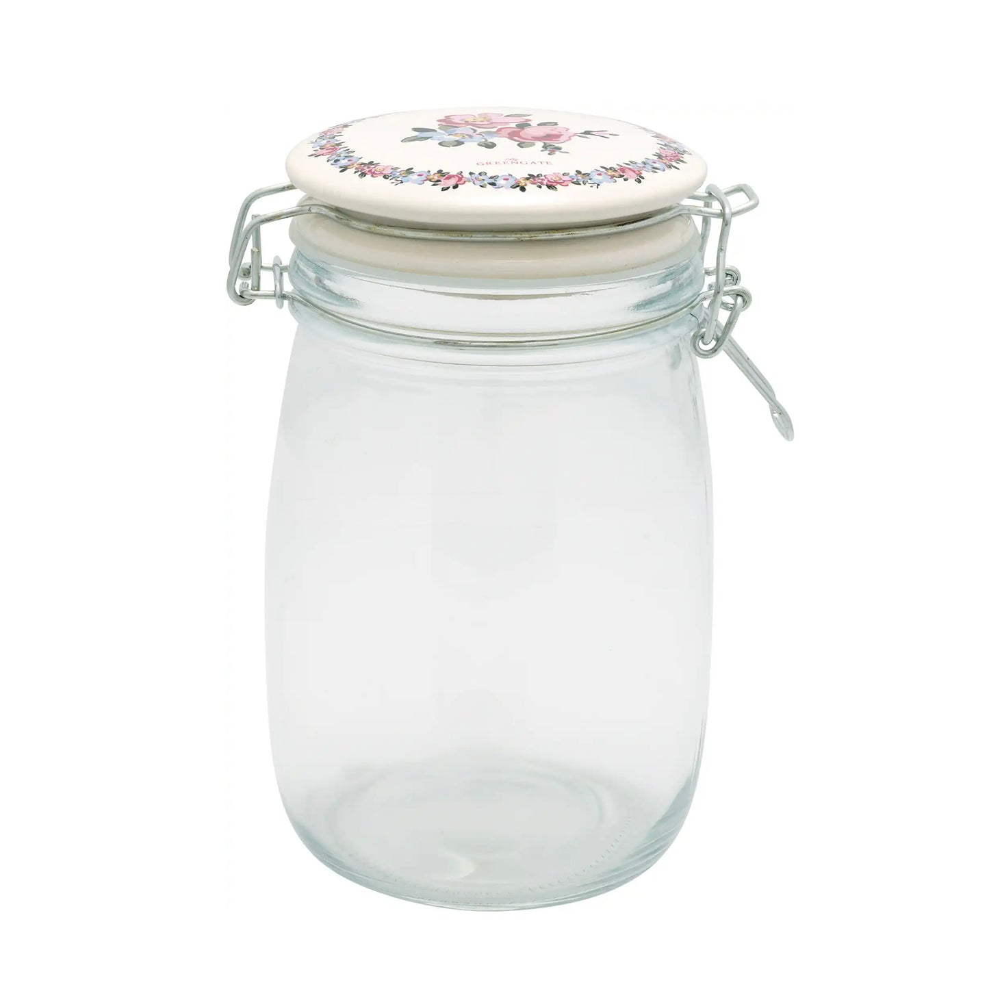 GreenGate Glass Storage Jar Madison White 1 Liter