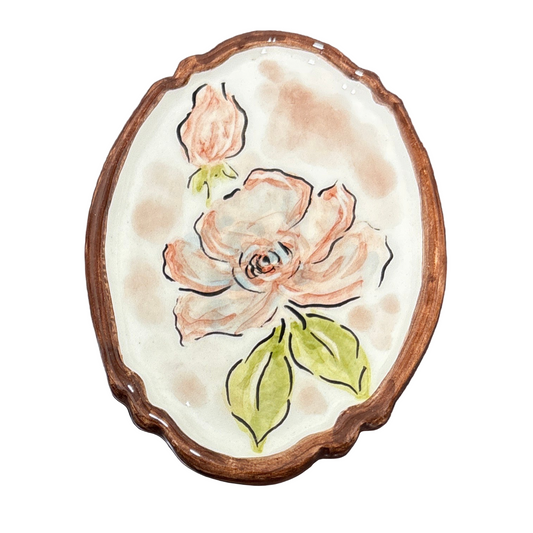 handmade porcelain floral magnet 9 cm