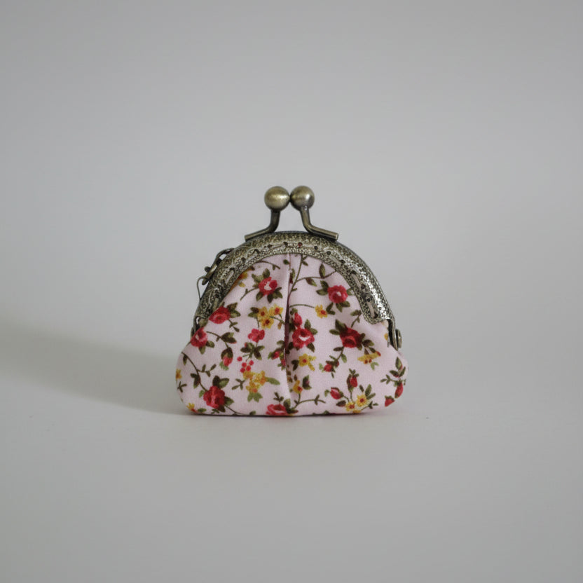Handmade Floral Fabric Keychain Mini Purse