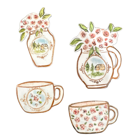 handmade porcelain magnet 5 - 7 cm