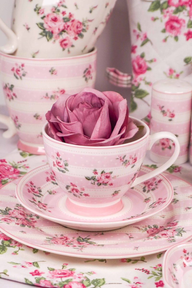 Porcelain cup with saucer Bella stripes 200 ml Isabelle Rose – WITH FLAWS!