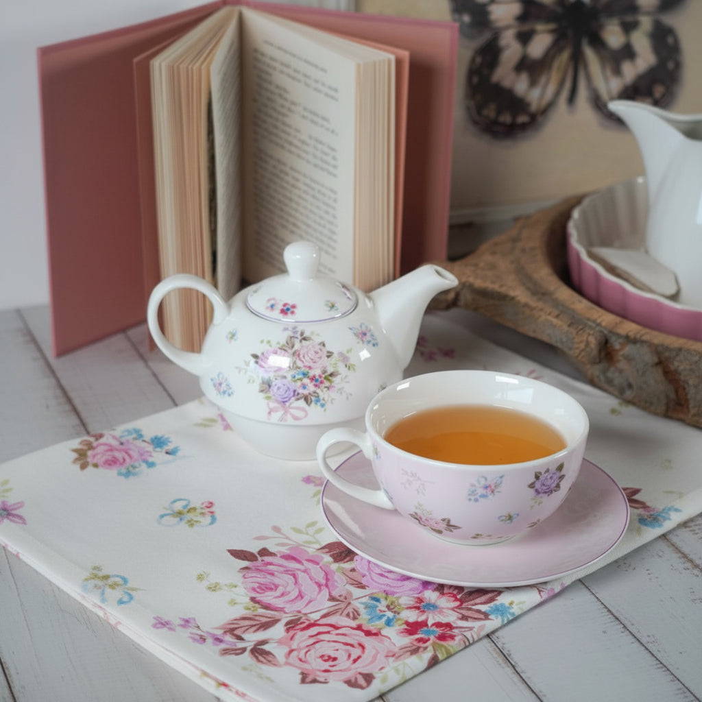 Porcelain tea set for one Flora 400 ml Isabelle Rose