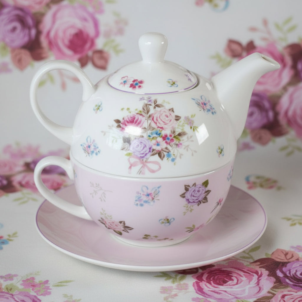 Porcelain tea set for one Flora 400 ml Isabelle Rose