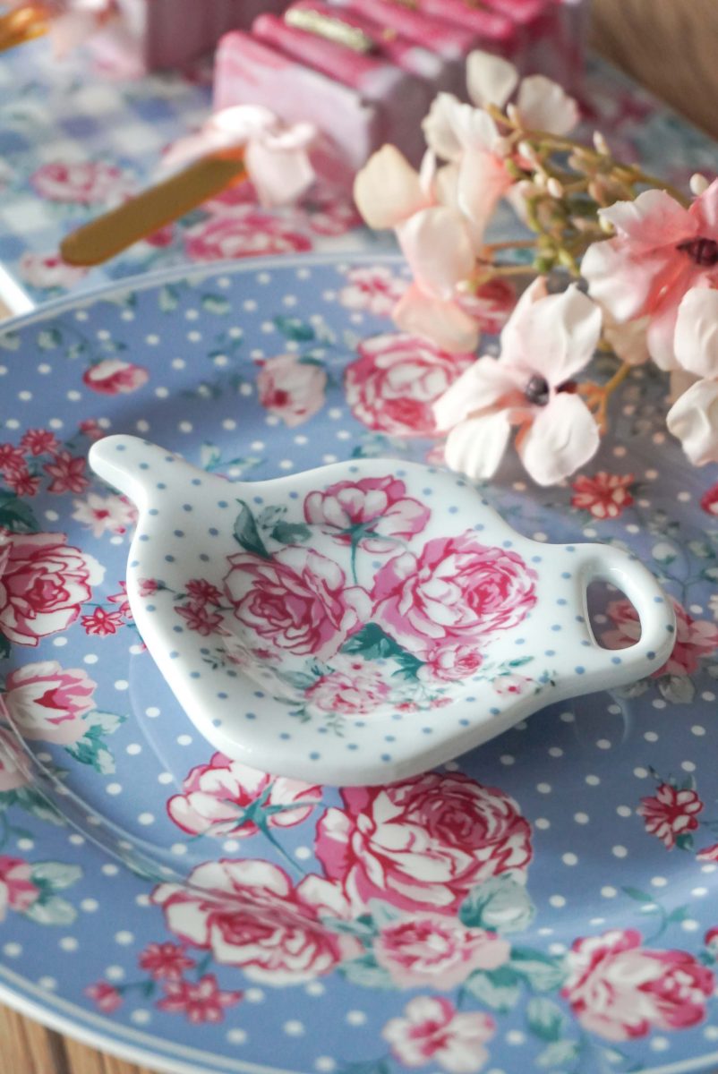 Porcelain tea bag holder Julia rose Isabelle Rose