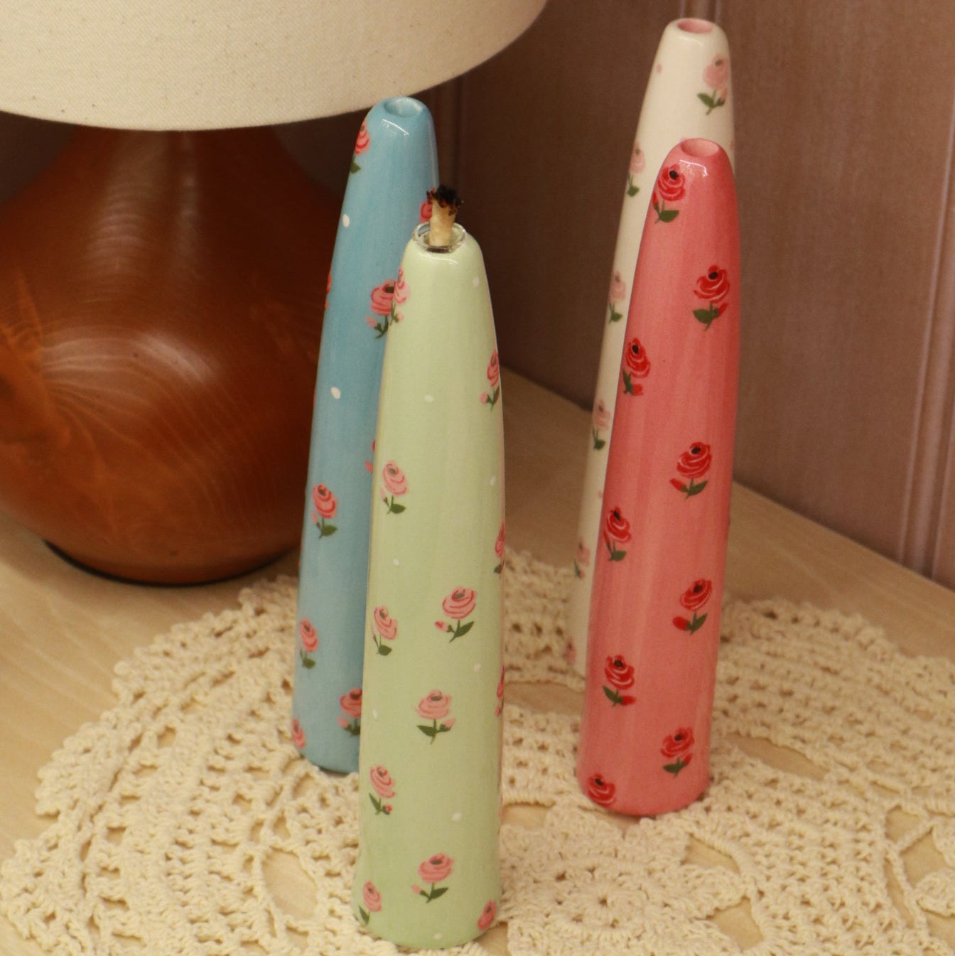 Ceramic Hand painted Candle