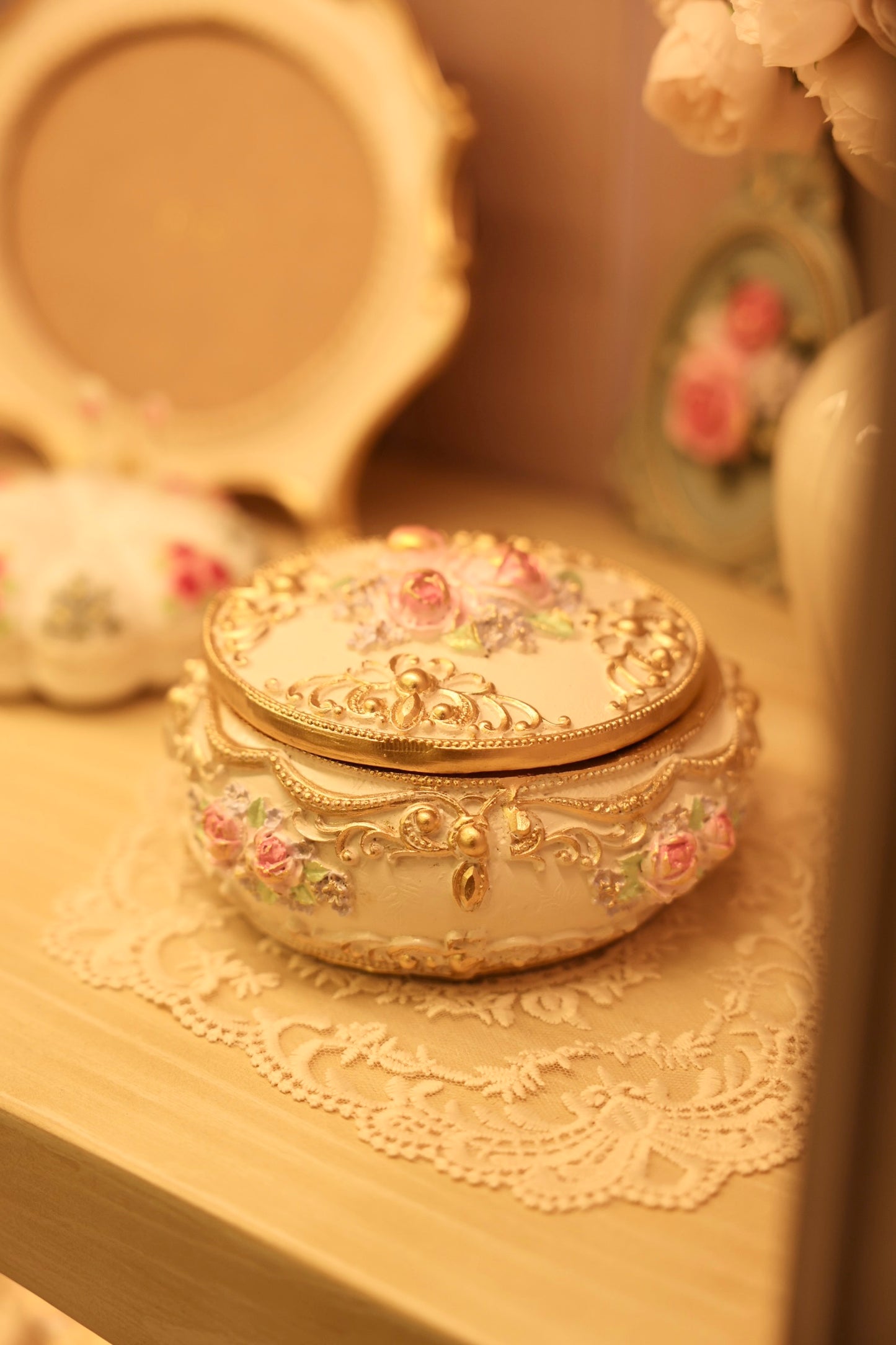 Hand painted vintage Box
